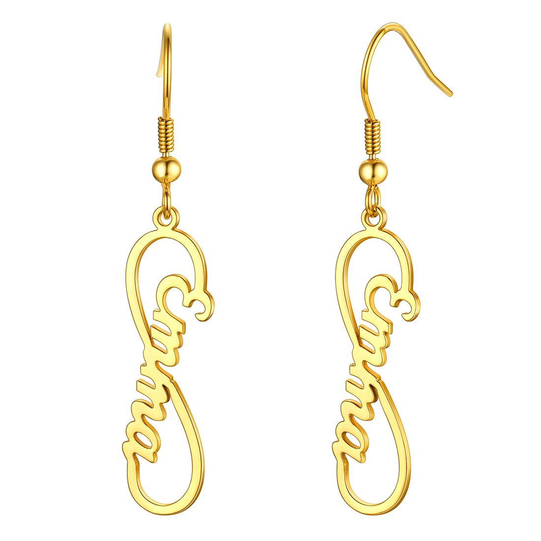 Personalized Hoop Earrings with Name Inside Gift for Women 30/40/60/80