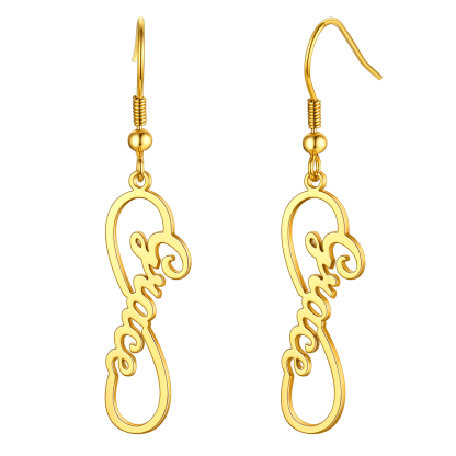 Flash Sale Custom Infinity Name Earrings for Women