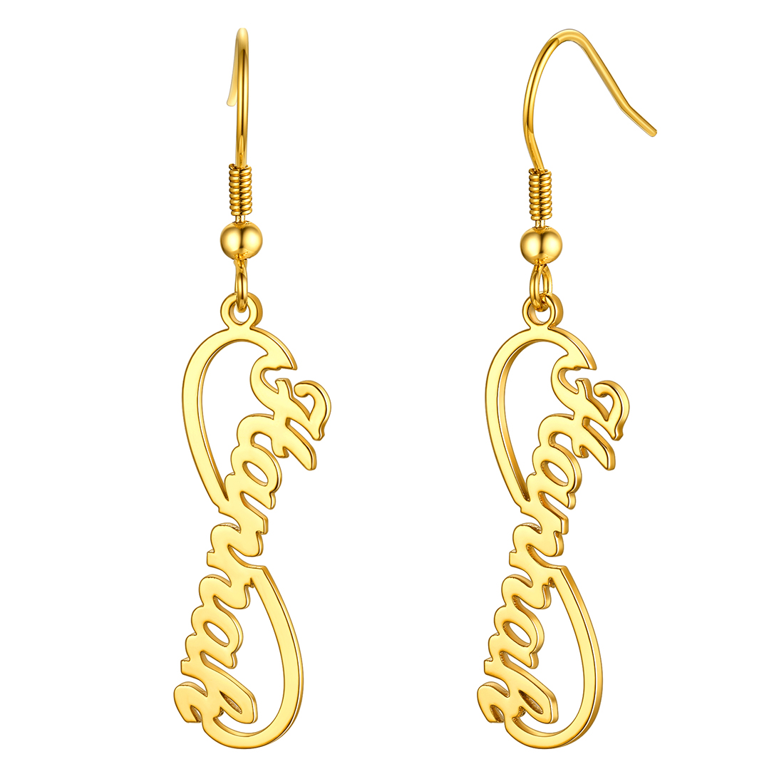 Flash Sale Custom Infinity Name Earrings for Women