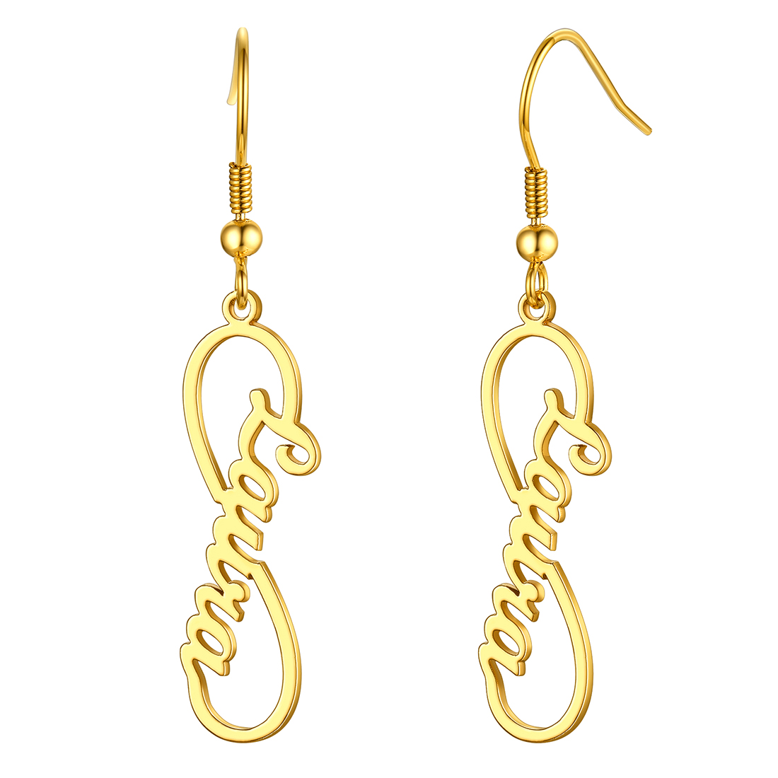 Flash Sale Custom Infinity Name Earrings for Women