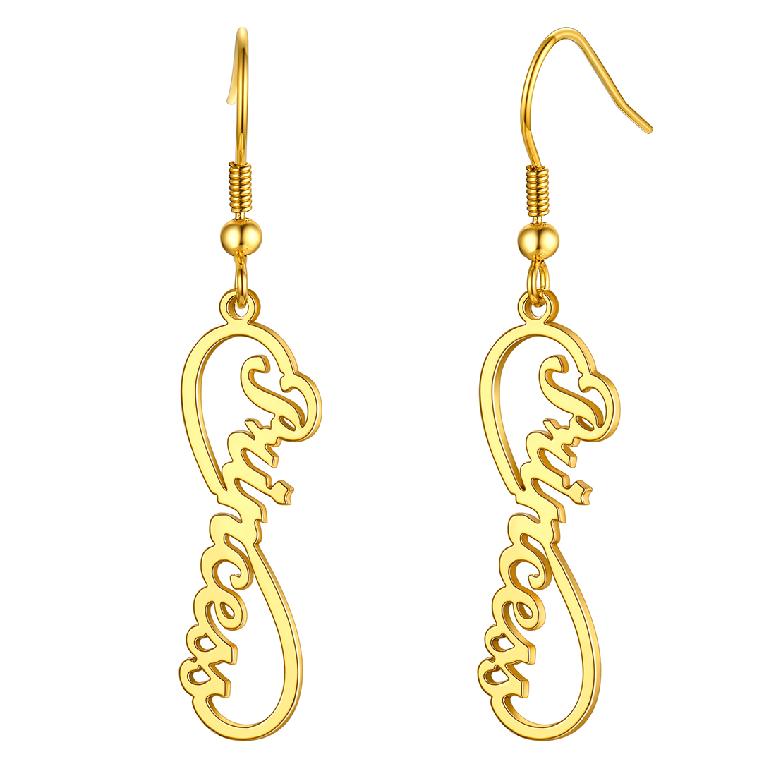 Flash Sale Custom Infinity Name Earrings for Women