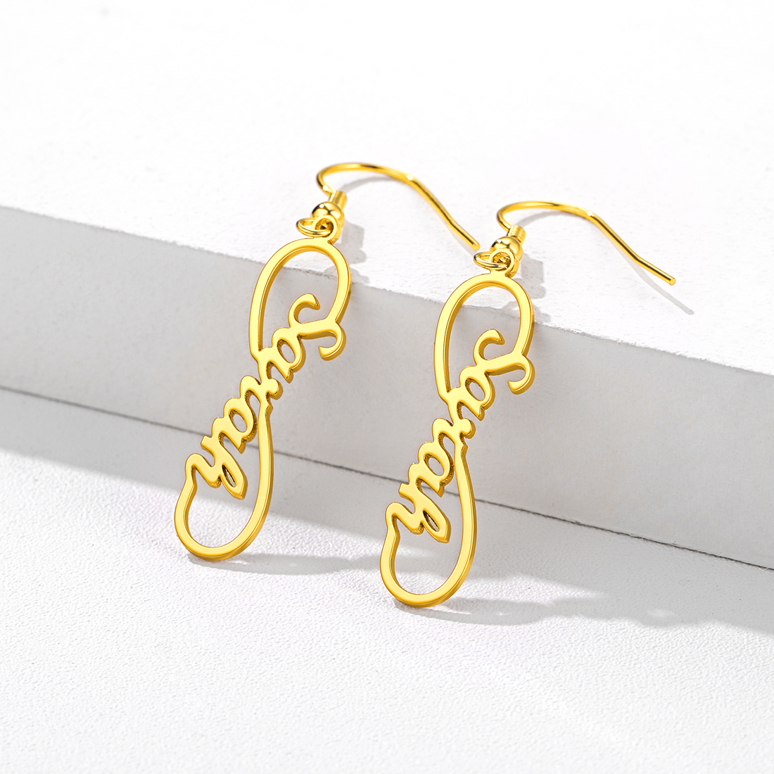 Flash Sale Custom Infinity Name Earrings for Women