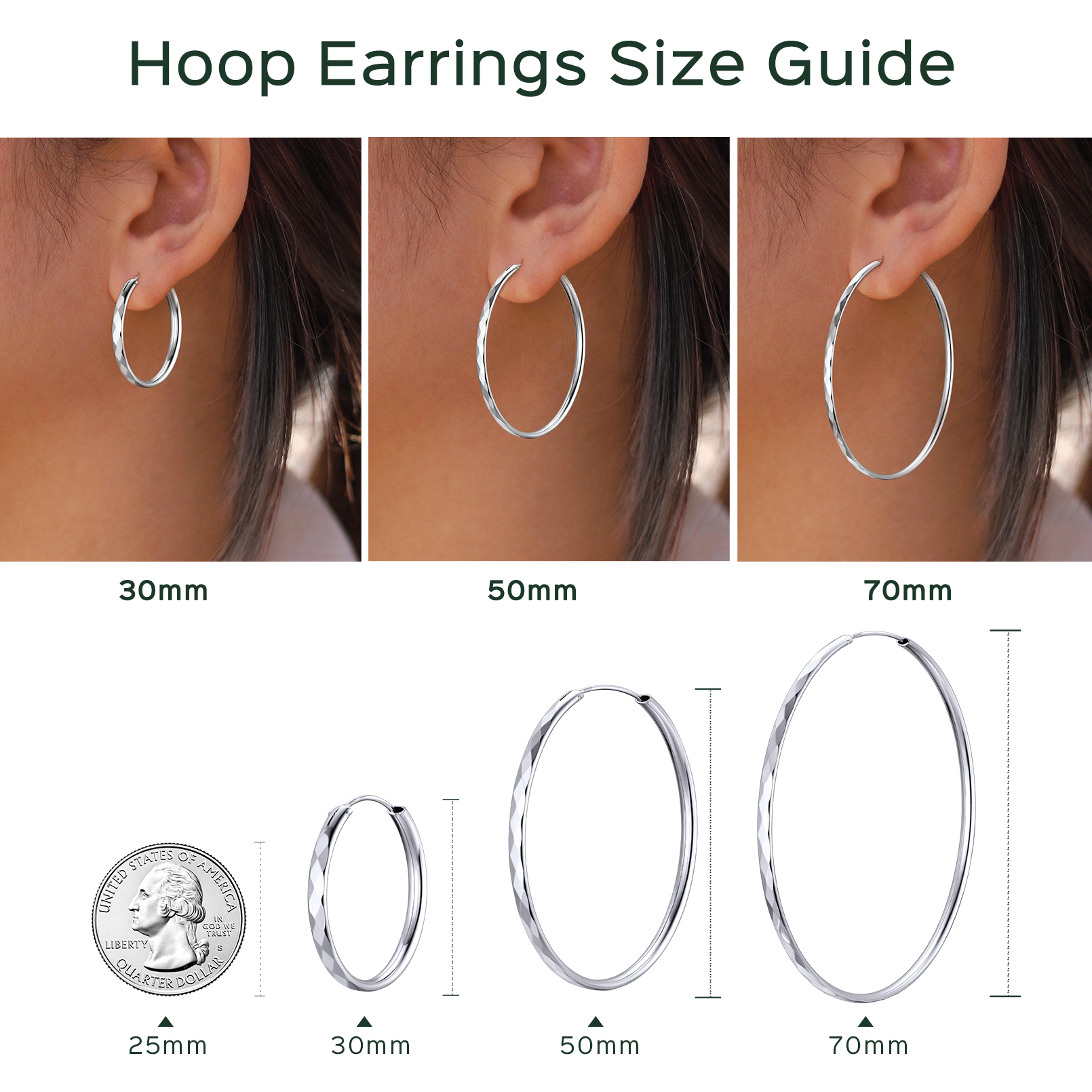 Sterling Silver Hoop Earrings For Women