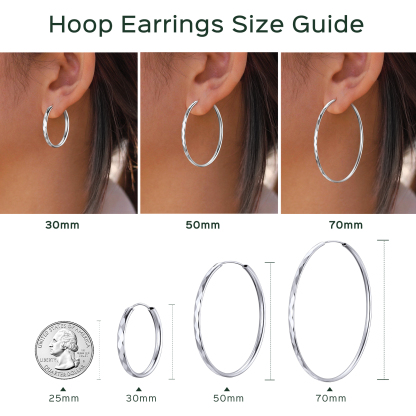 Sterling Silver Hoop Earrings For Women