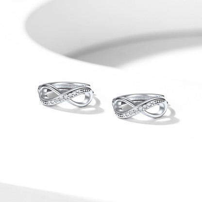925 Sterling Silver Infinity Hoop Earrings for Women