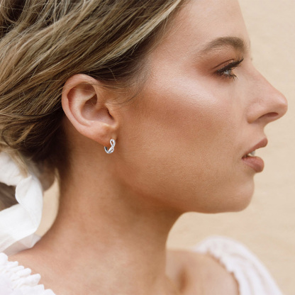 925 Sterling Silver Infinity Hoop Earrings for Women