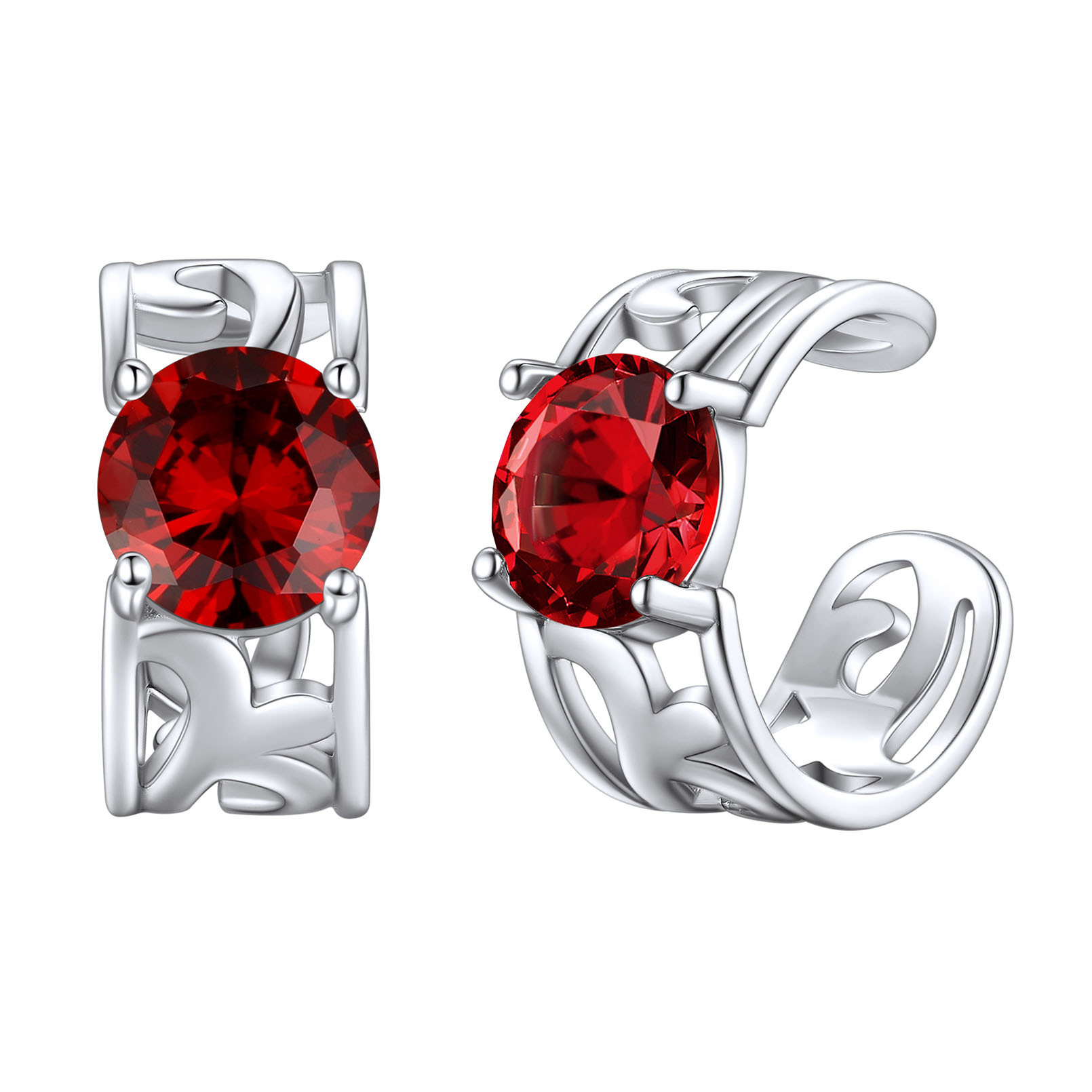 Birthstone Celtic Knot Ear Cuff Earrings Non Piercing Cartilage Cuffs Jan