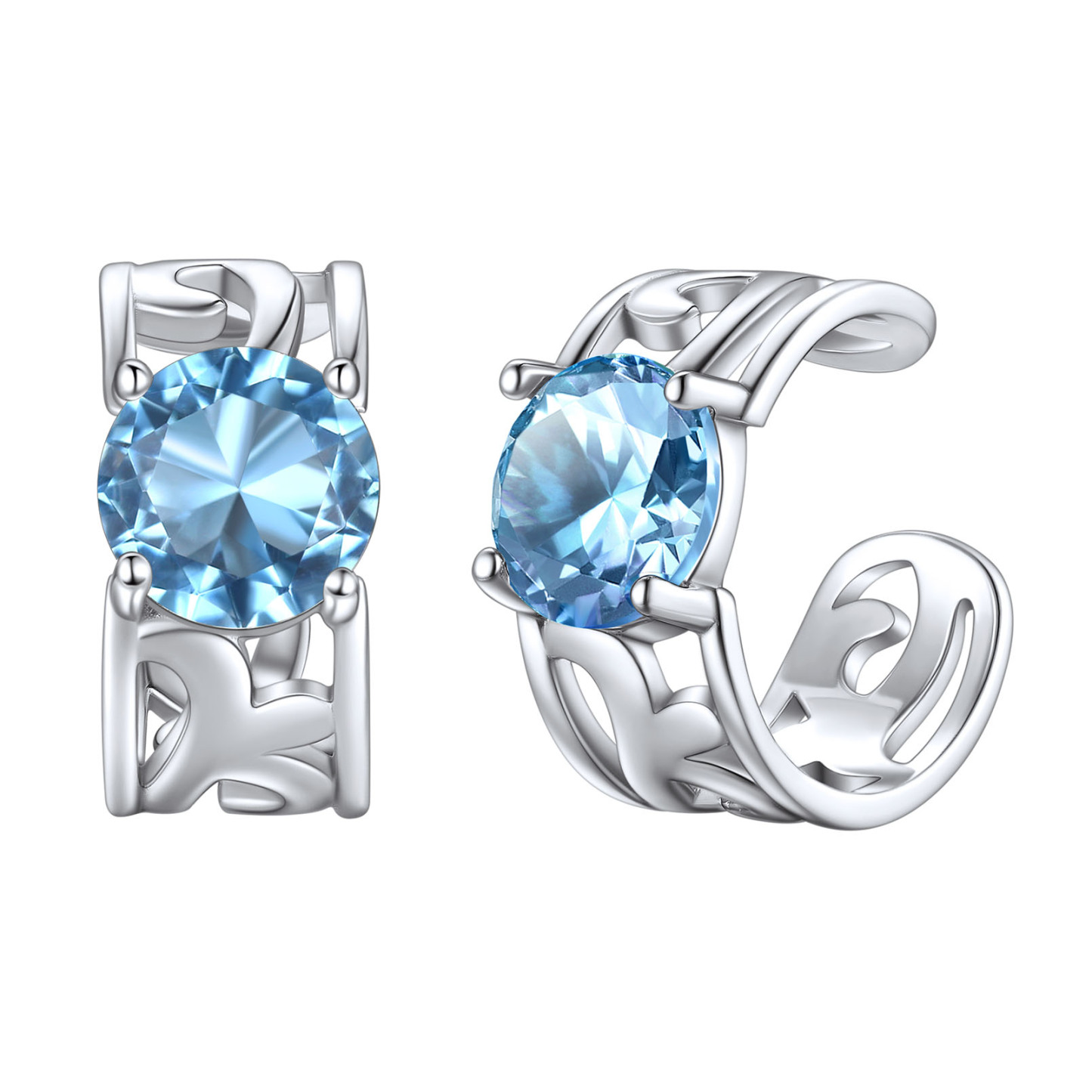 Birthstone Celtic Knot Ear Cuff Earrings Non Piercing Cartilage Cuffs Mar