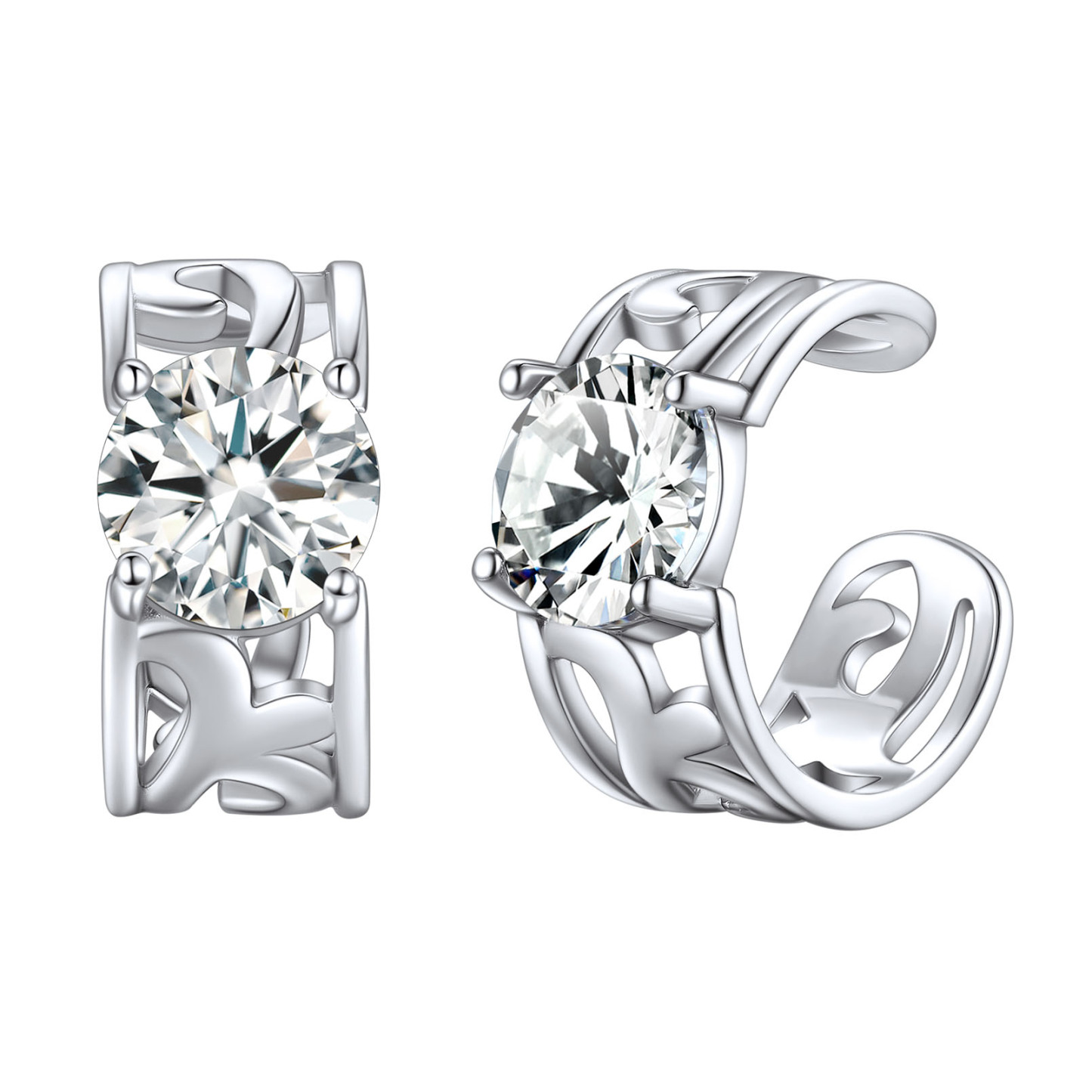 Birthstone Celtic Knot Ear Cuff Earrings Non Piercing Cartilage Cuffs Apr