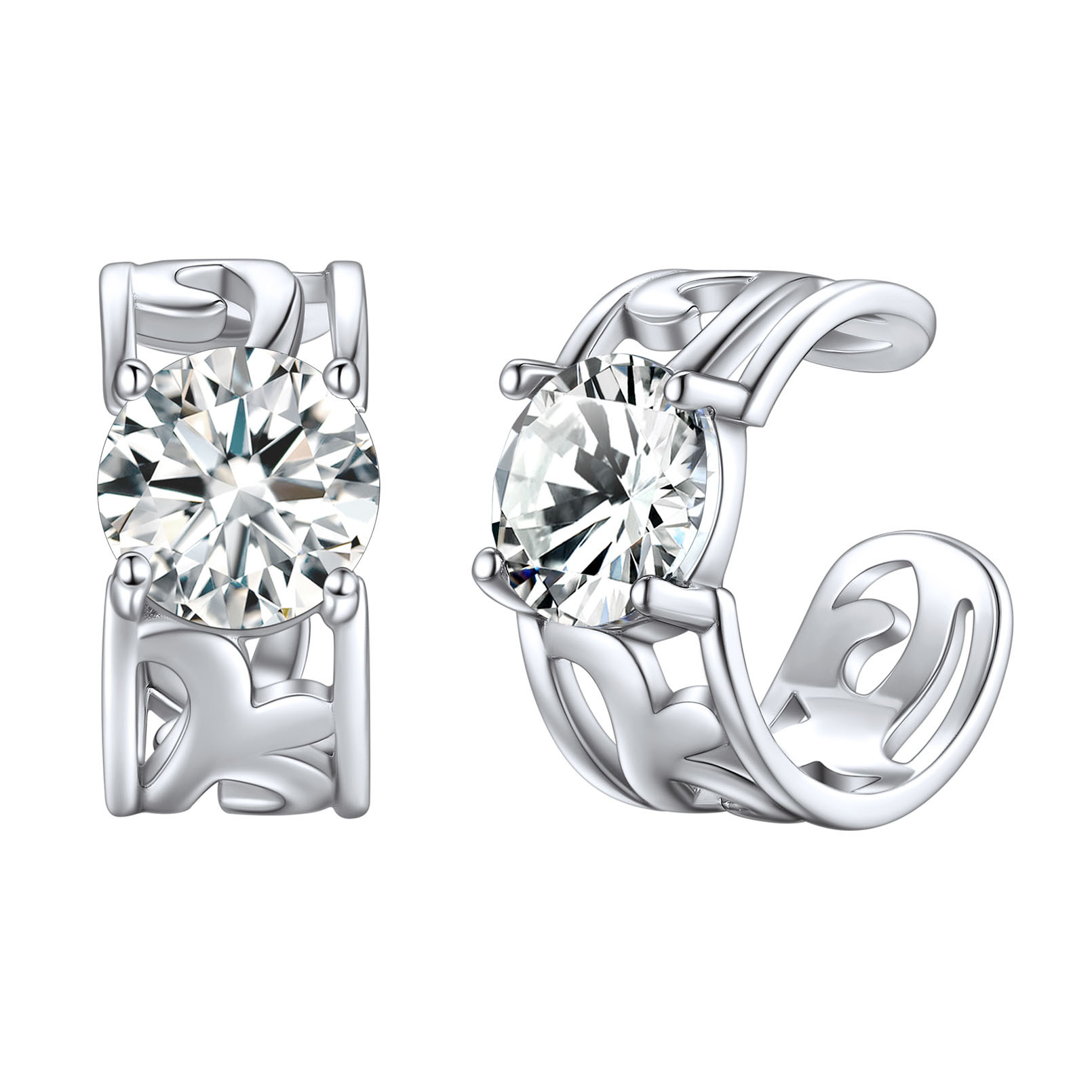 Birthstone Celtic Knot Ear Cuff Earrings Non Piercing Cartilage Cuffs Apr