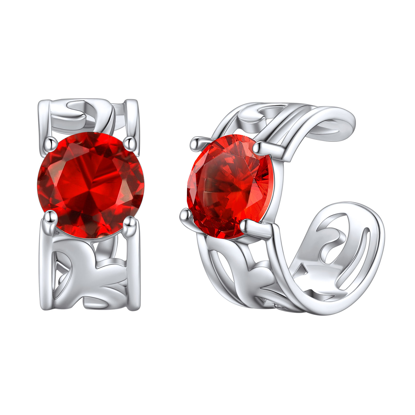 Birthstone Celtic Knot Ear Cuff Earrings Non Piercing Cartilage Cuffs Jul