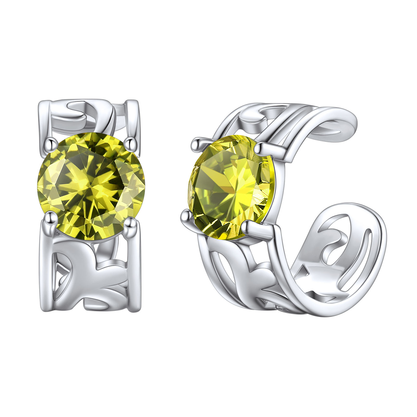 Birthstone Celtic Knot Ear Cuff Earrings Non Piercing Cartilage Cuffs Aug