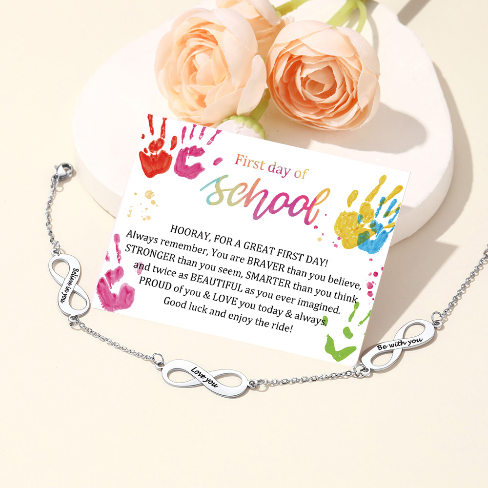 Personalized Infinity Engraved Name Anklets for Women gift for back to school