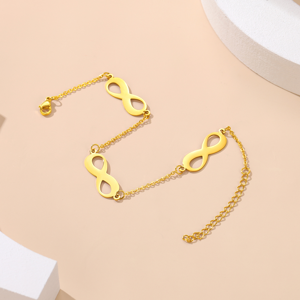 Personalized Infinity Engraved Name Anklets for Women  scene gold