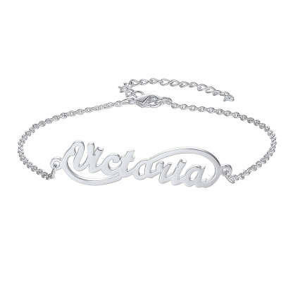 Custom4U Personalized 1 Name Infiniy Anklets steel 