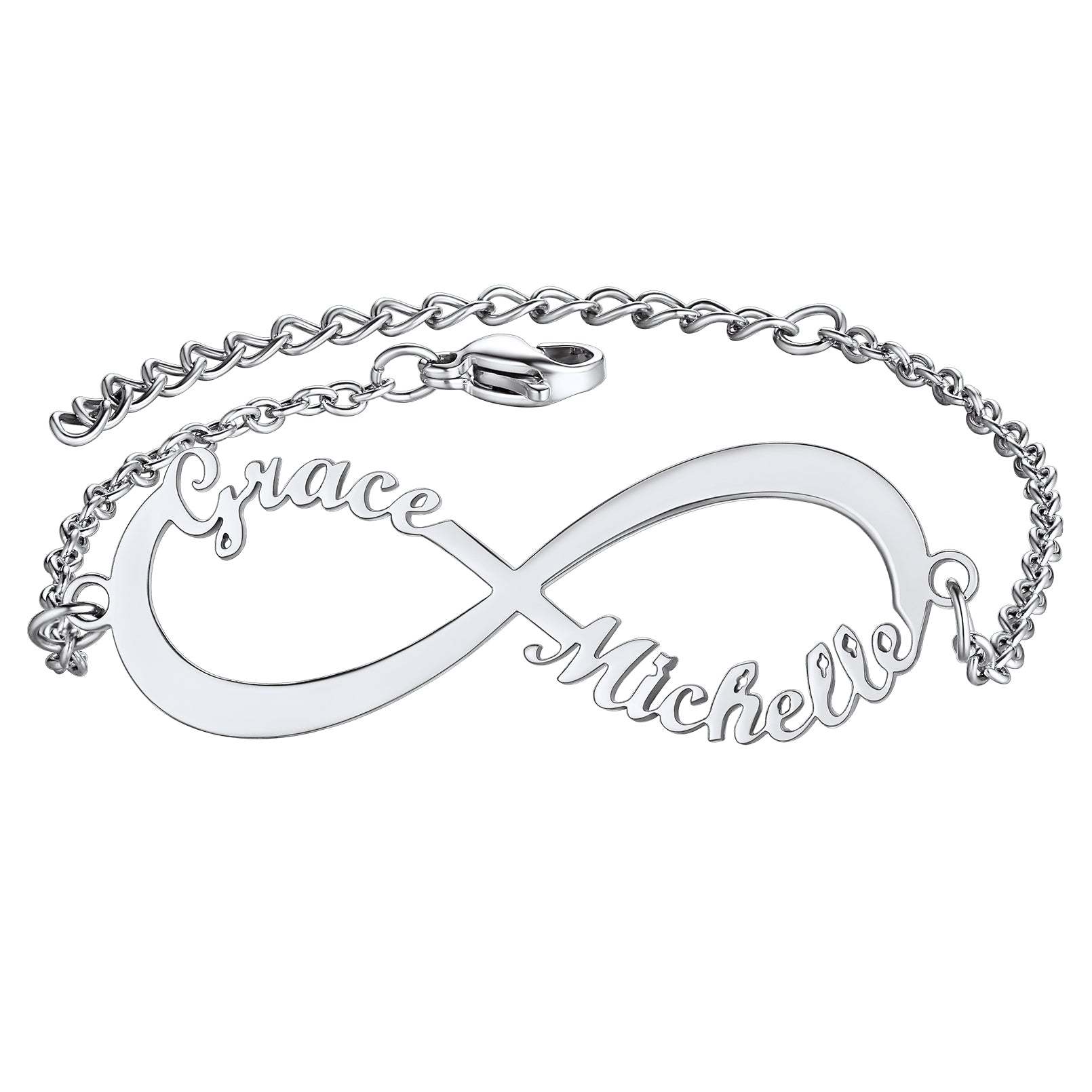 Custom4U 2  Names Anklets Steel 