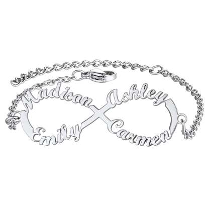 Custom4U 4 Names Infiniy Anklets steel