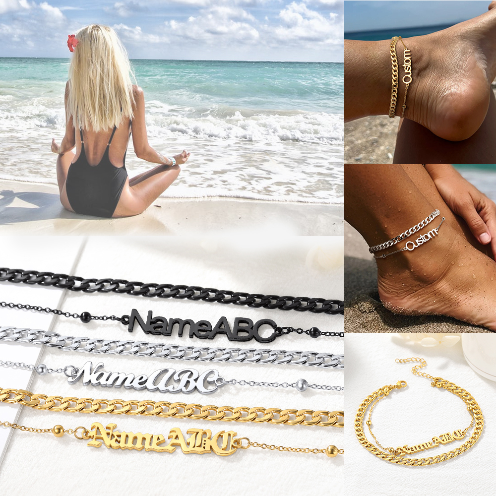 Personalized Name Anklets For Women