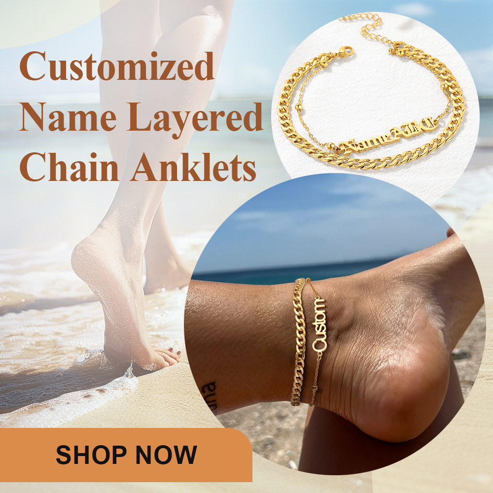Personalized Name  Anklets For Women gold