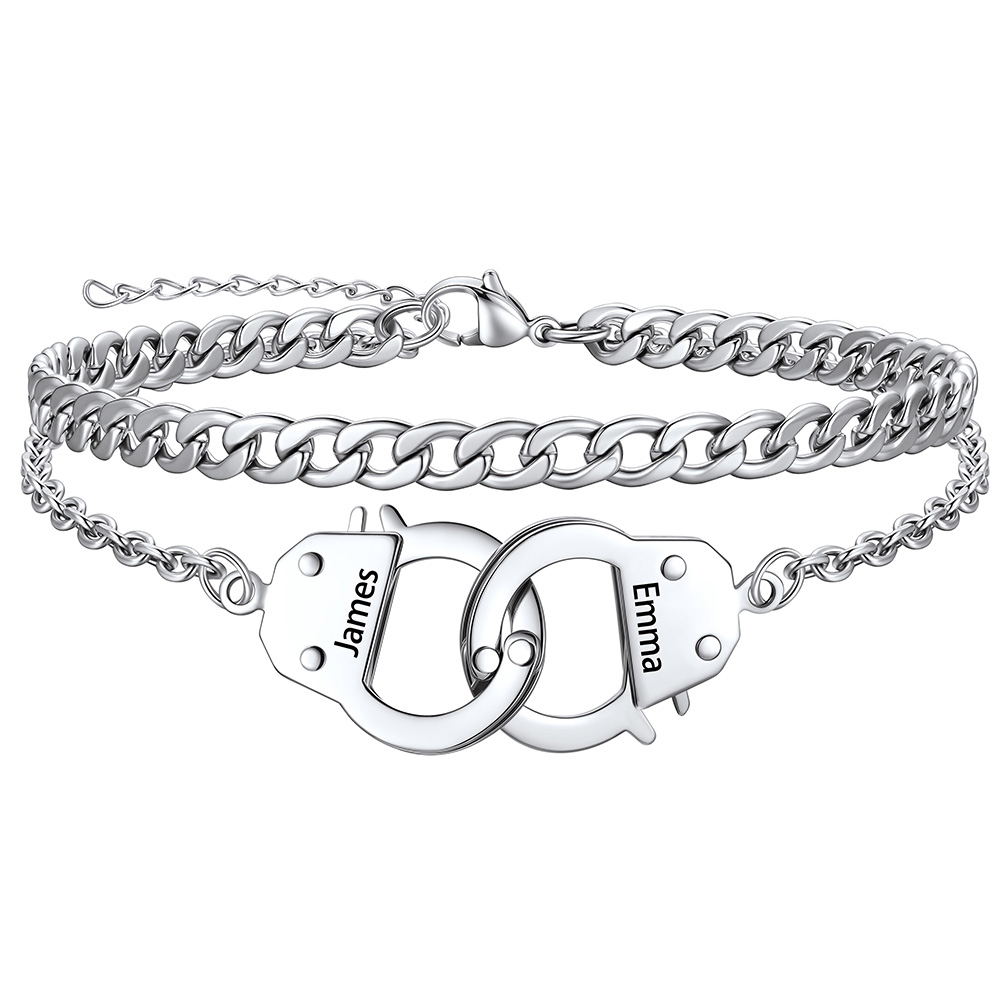 Stainless Steel Handcuff Double Layer Anklet for Women