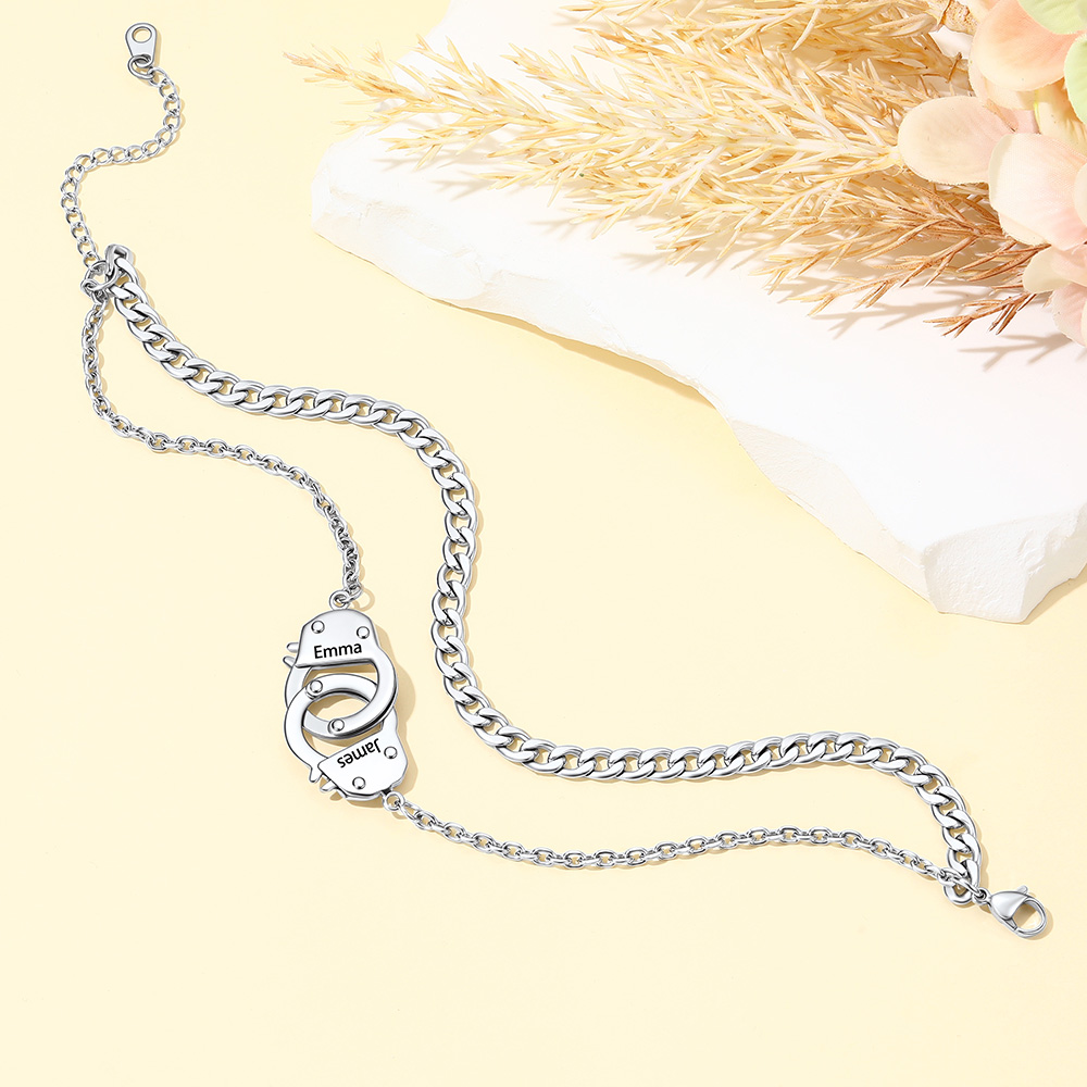 Stainless Steel Handcuff Double Layer Anklet for Women