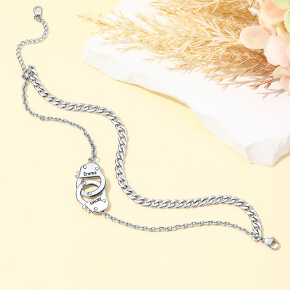 Stainless Steel Handcuff Double Layer Anklet for Women