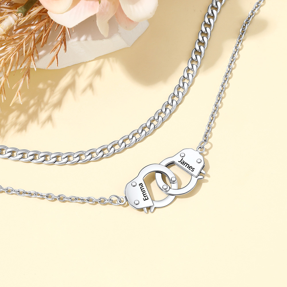 Stainless Steel Handcuff Double Layer Anklet for Women