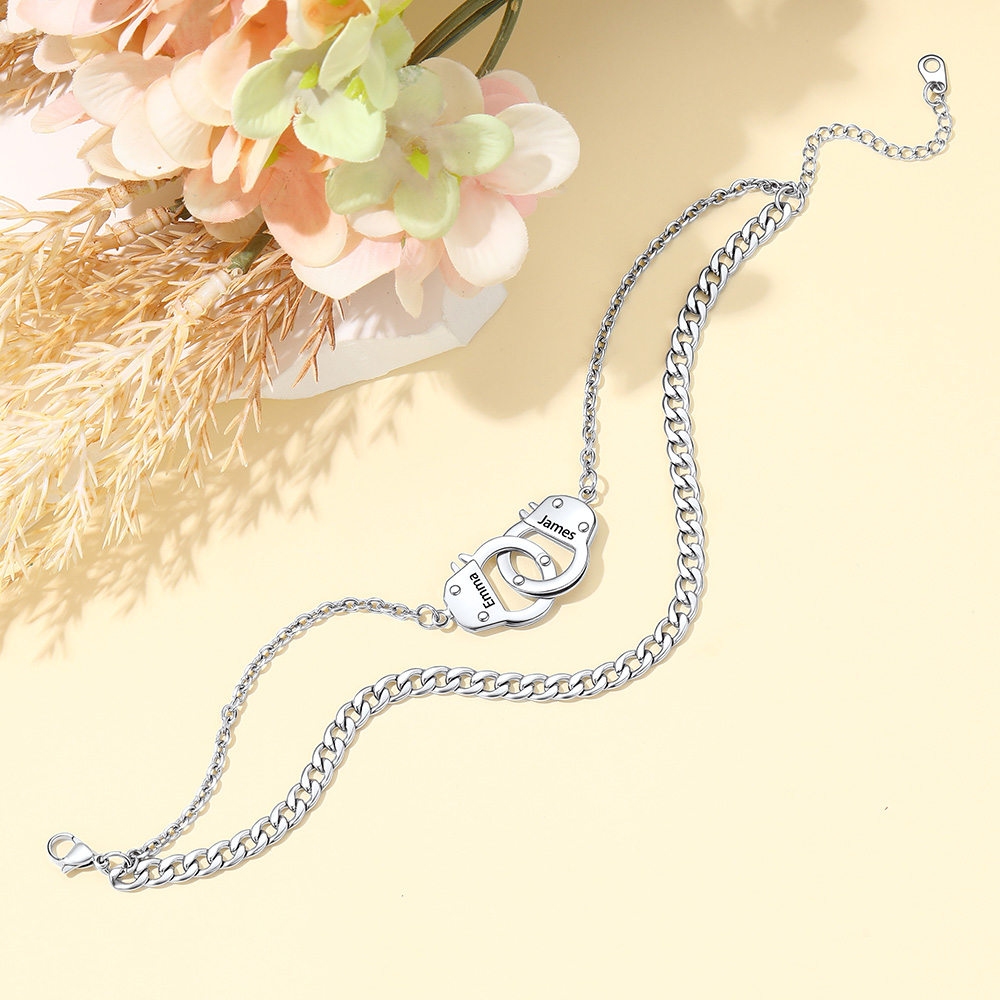 Stainless Steel Handcuff Double Layer Anklet for Women