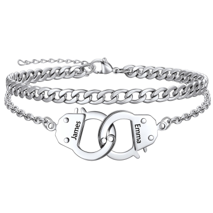 Stainless Steel Handcuff Double Layer Anklet for Women