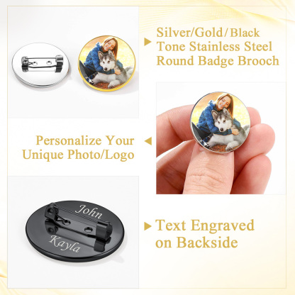 Custom  Photo Brooch Memorial Pins 