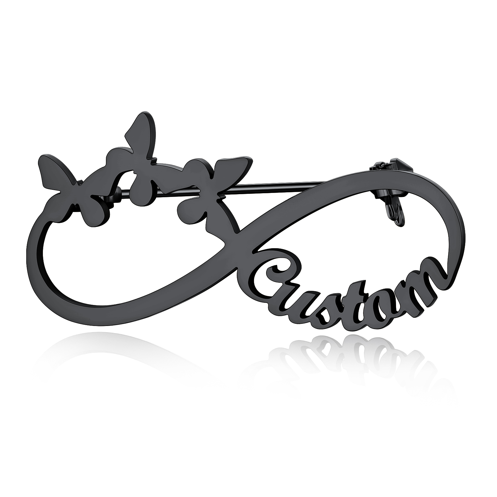 Personalized Butterfly Infinity Name Brooch Pin for Women