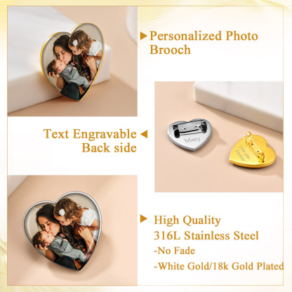 Custom Photo Brooches Wedding Charms Memorial Pins for Women Men detail