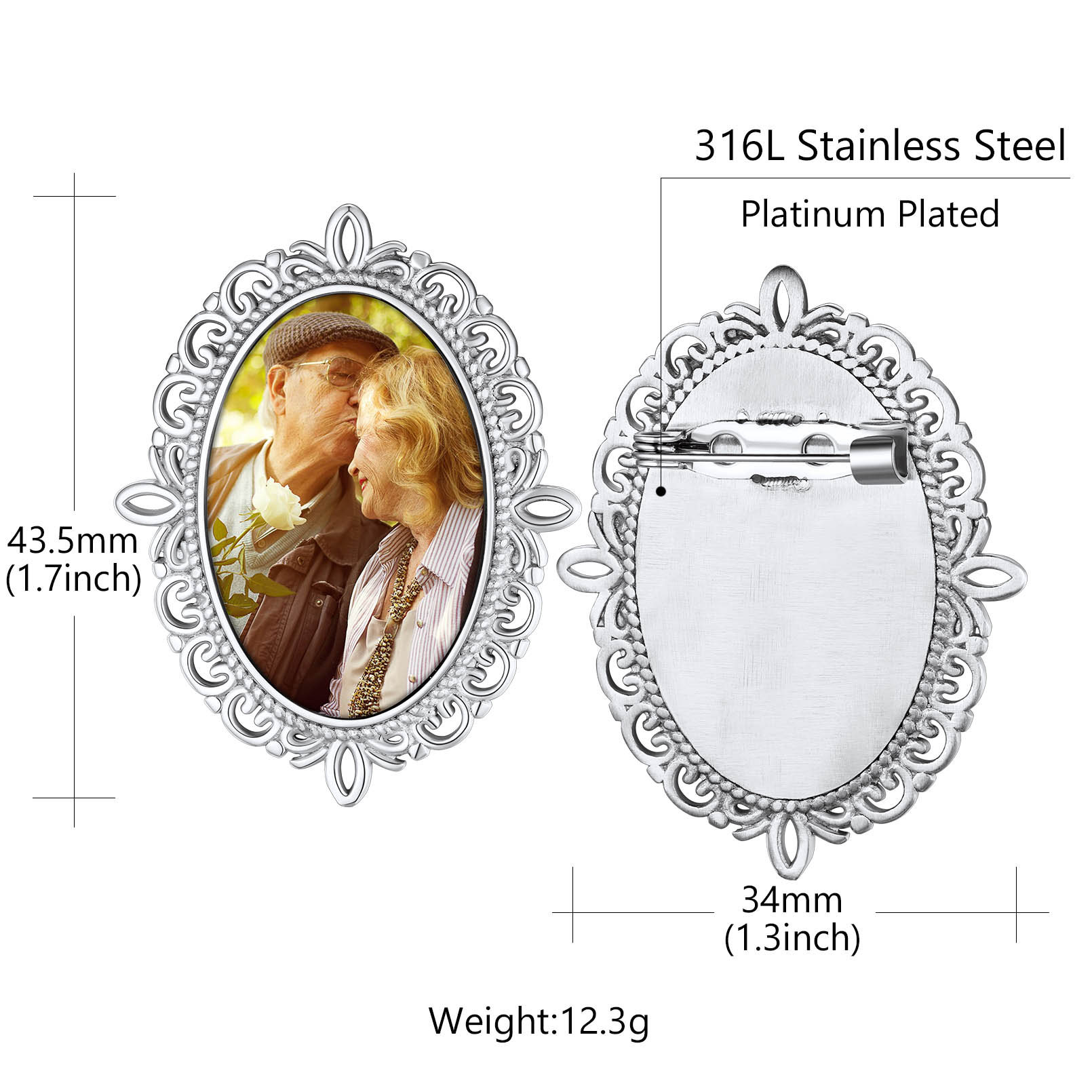 Photo Charms Brooch Pins for Women detail