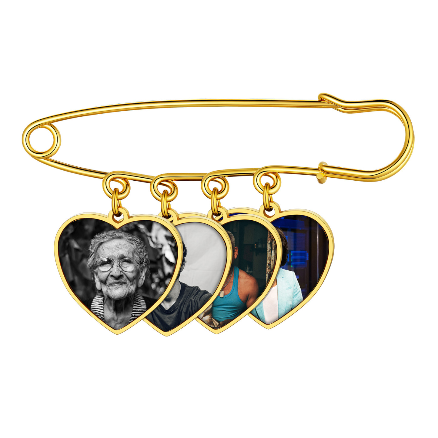 Custom Photo Memorial Pin Wedding Bouquet Charm Brooch pin