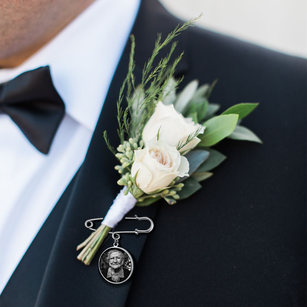 Custom Picture Wedding Bouquet Photo Brooch model