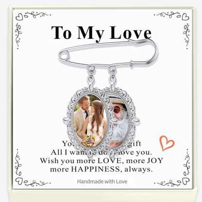 Photo Wedding Bouquet Charm with Greeting Card
