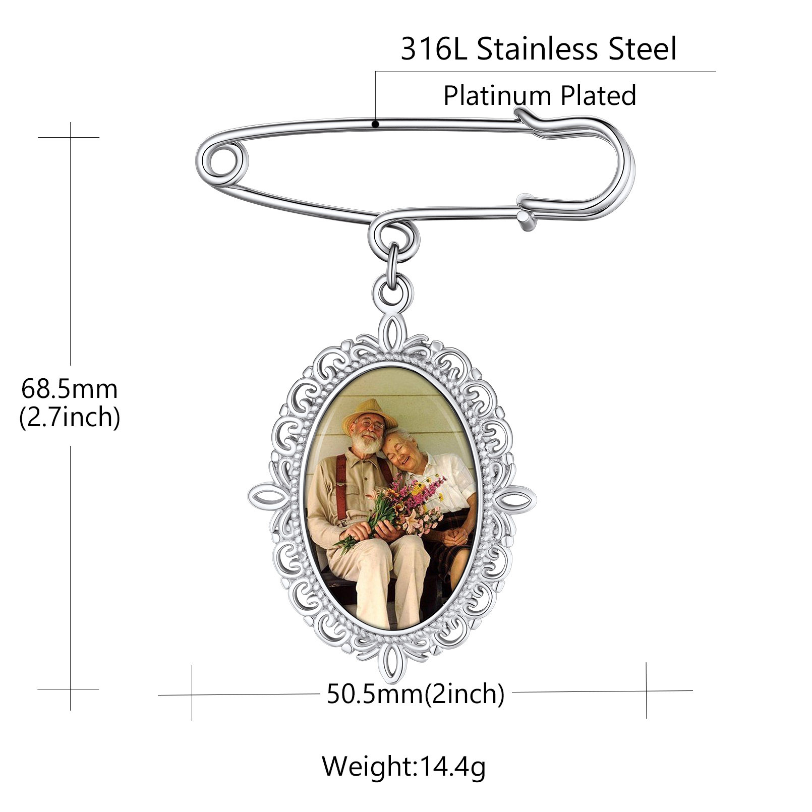 Wedding Bouquet Photo Charms Customized with 1-4 Pictures size 1