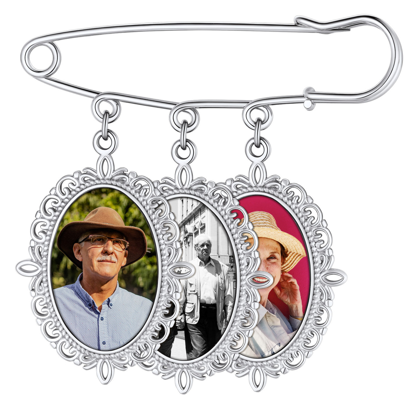 Wedding Bouquet Photo Charms Customized with 1-4 Pictures  silver 3