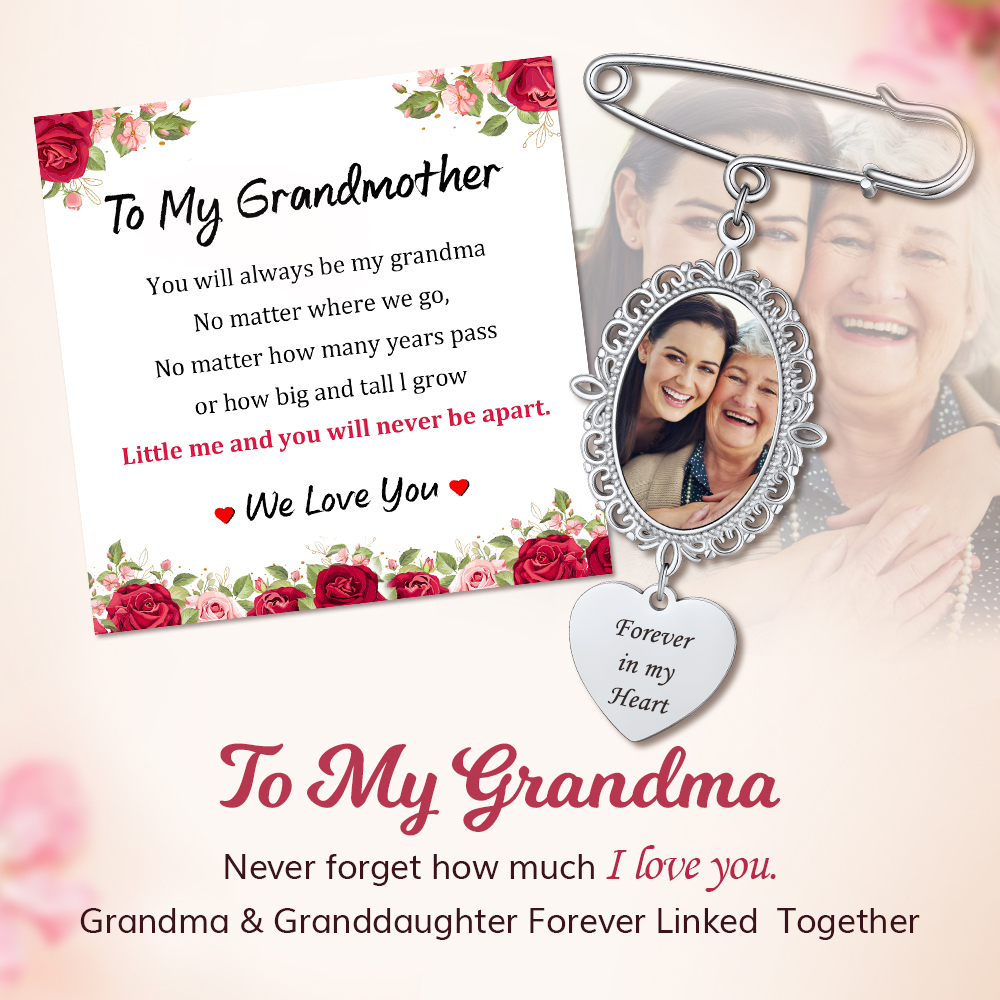 Custom Photo Charms Wedding Bouquet Brooch Pins For Women