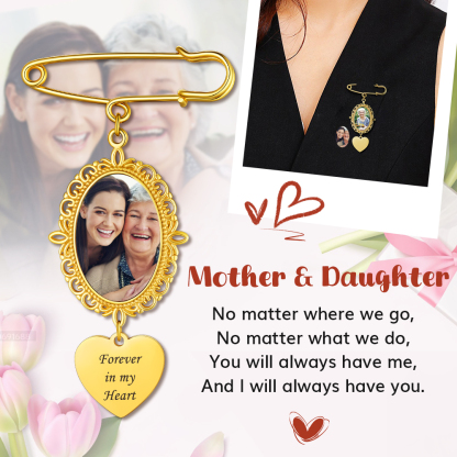 Custom Photo Charms Wedding Bouquet Brooch Pins For Women