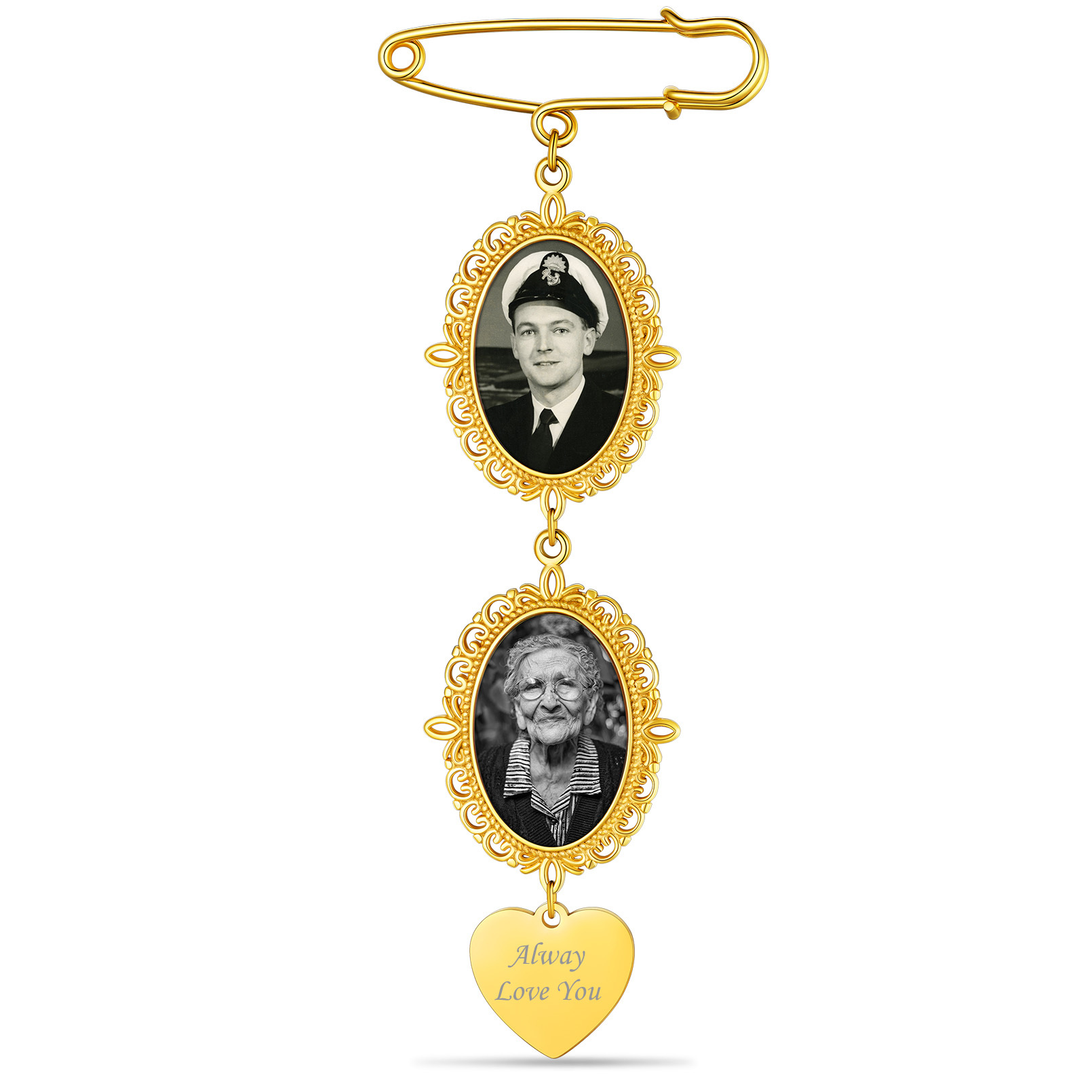 Custom Photo Charms Pendant Pins For Women gold