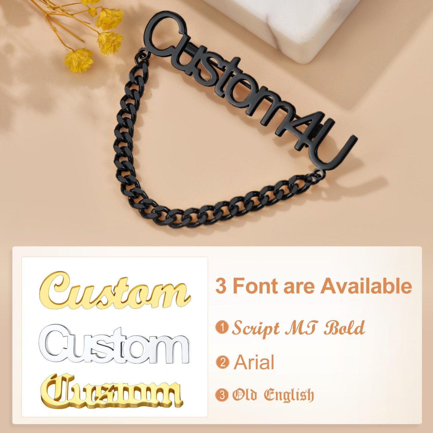 Personalized Engraved Pin Brooch 