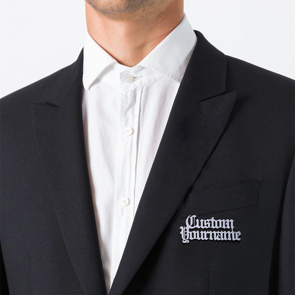 Custom Engraved Brooch Pin for Women Men model