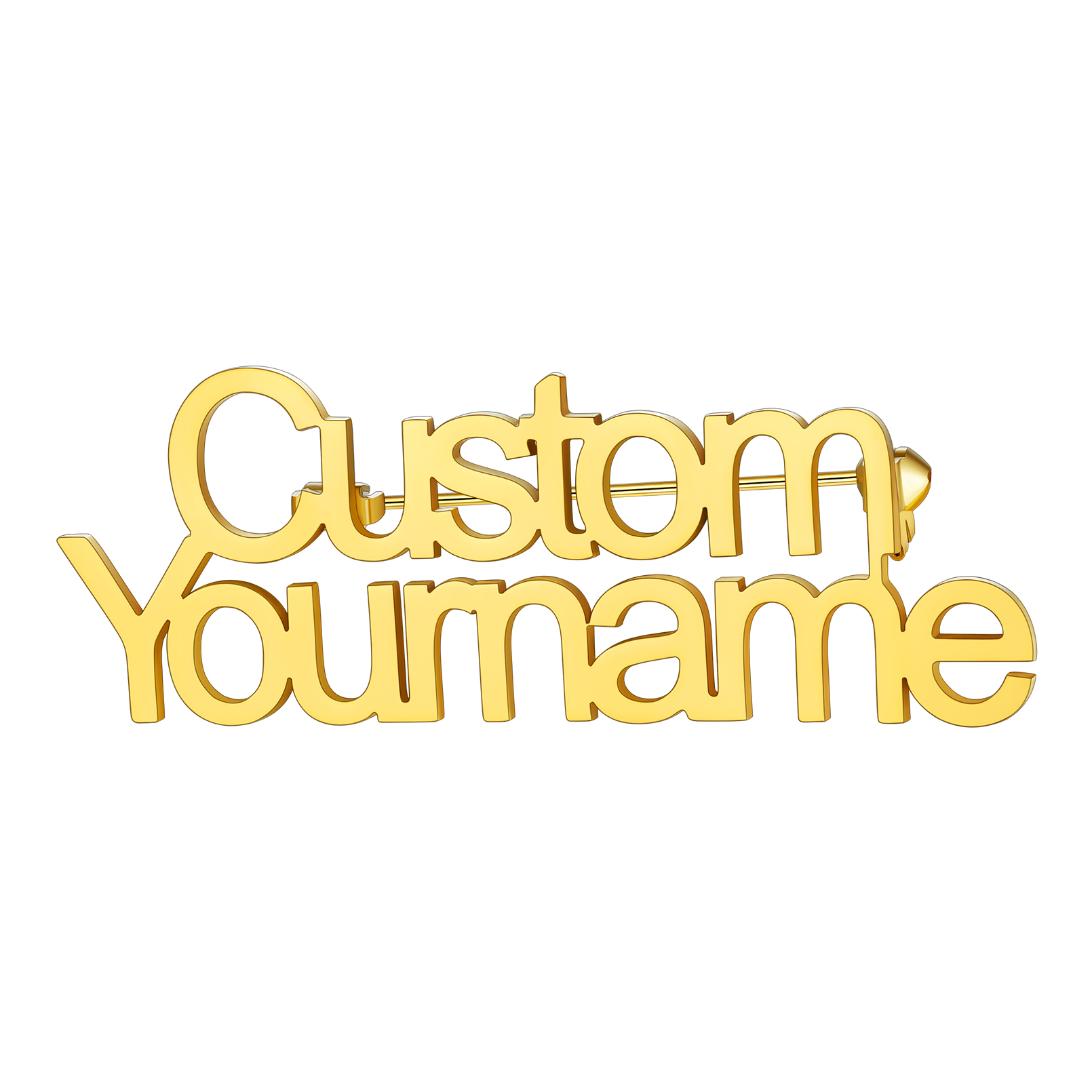 Custom Engraved Name Brooch Pin for Women Men gold