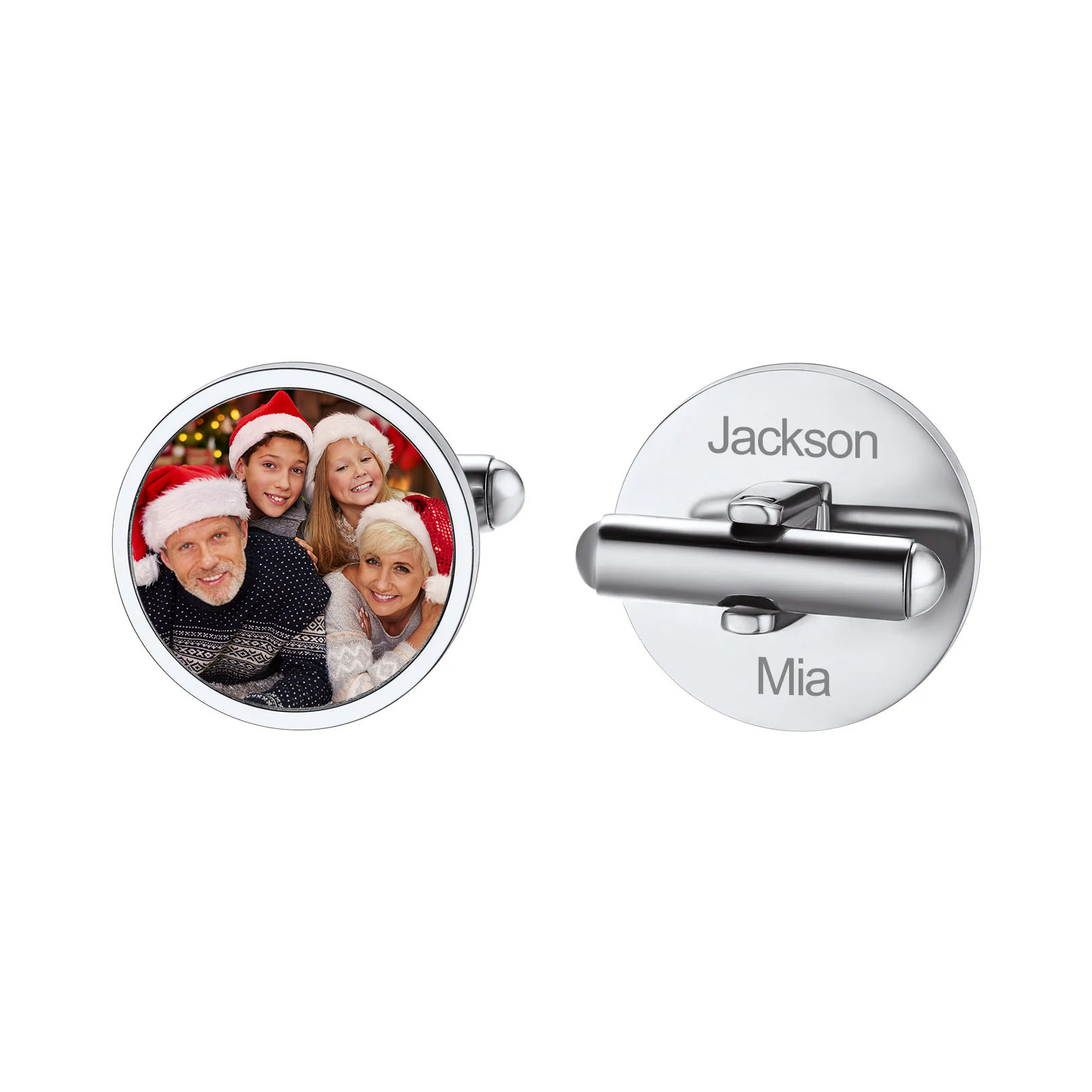 Personalized Photo Cufflinks for Men silver