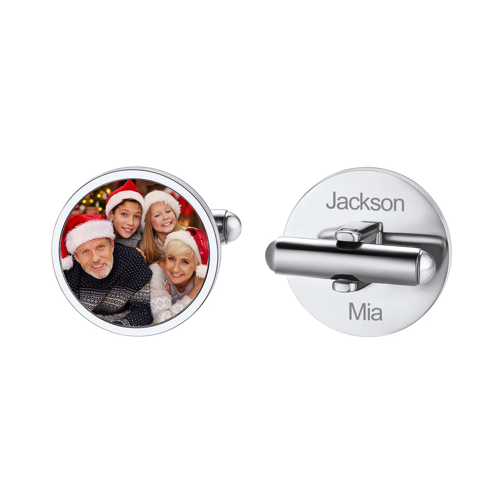 Personalized Photo Cufflinks for Men silver