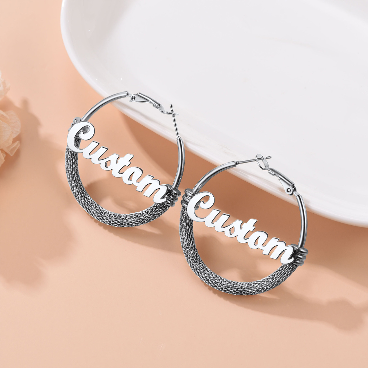 Custom Name Trendy Hoop Earrings for Women occasion