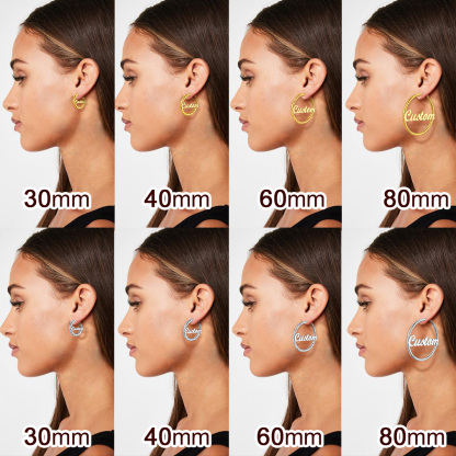 Personalized Hoop Earrings with Name Inside 