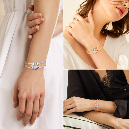 Photo Cuff Bracelets for Women model show