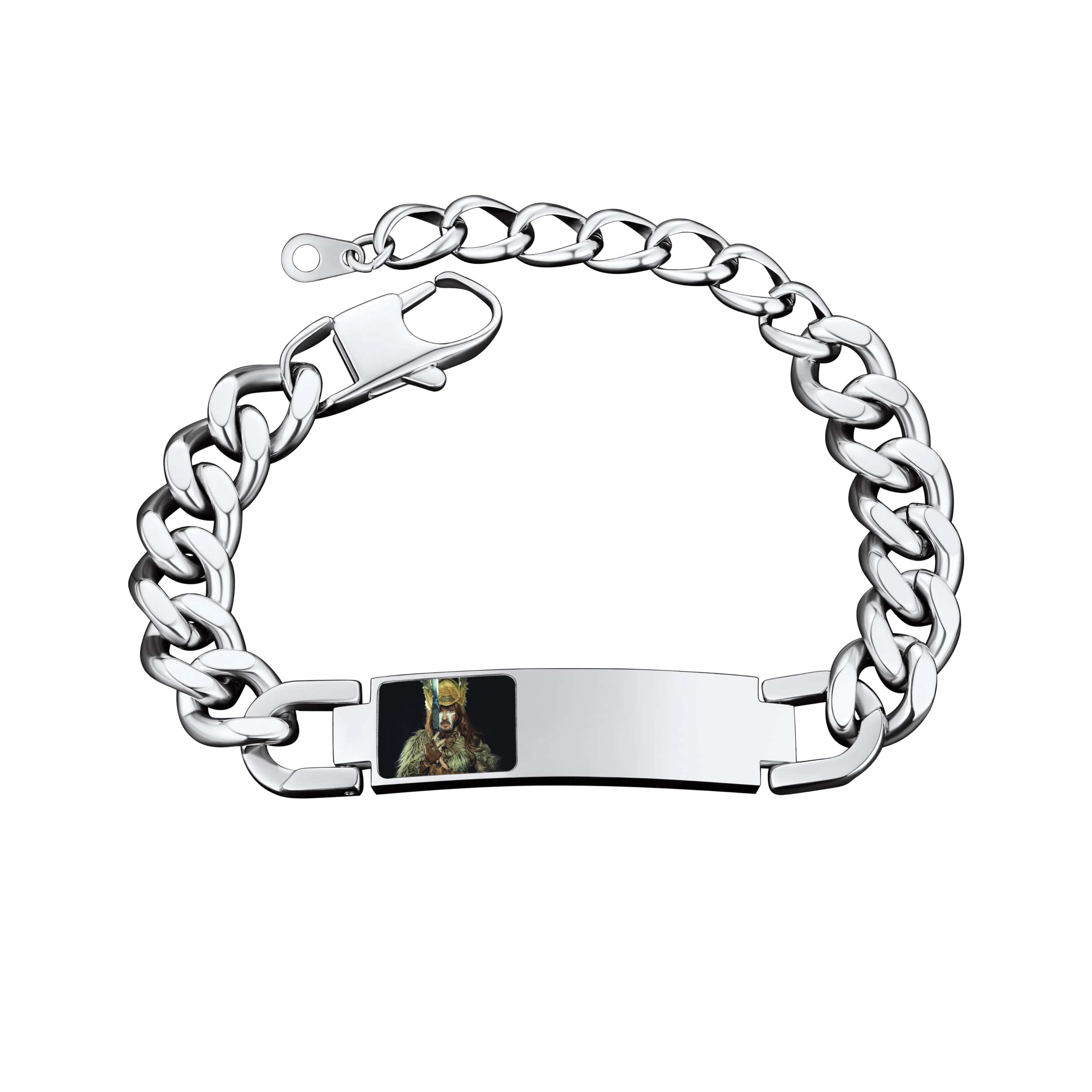 Personalized Nameplate Cuban Link Chain Picture Bracelet